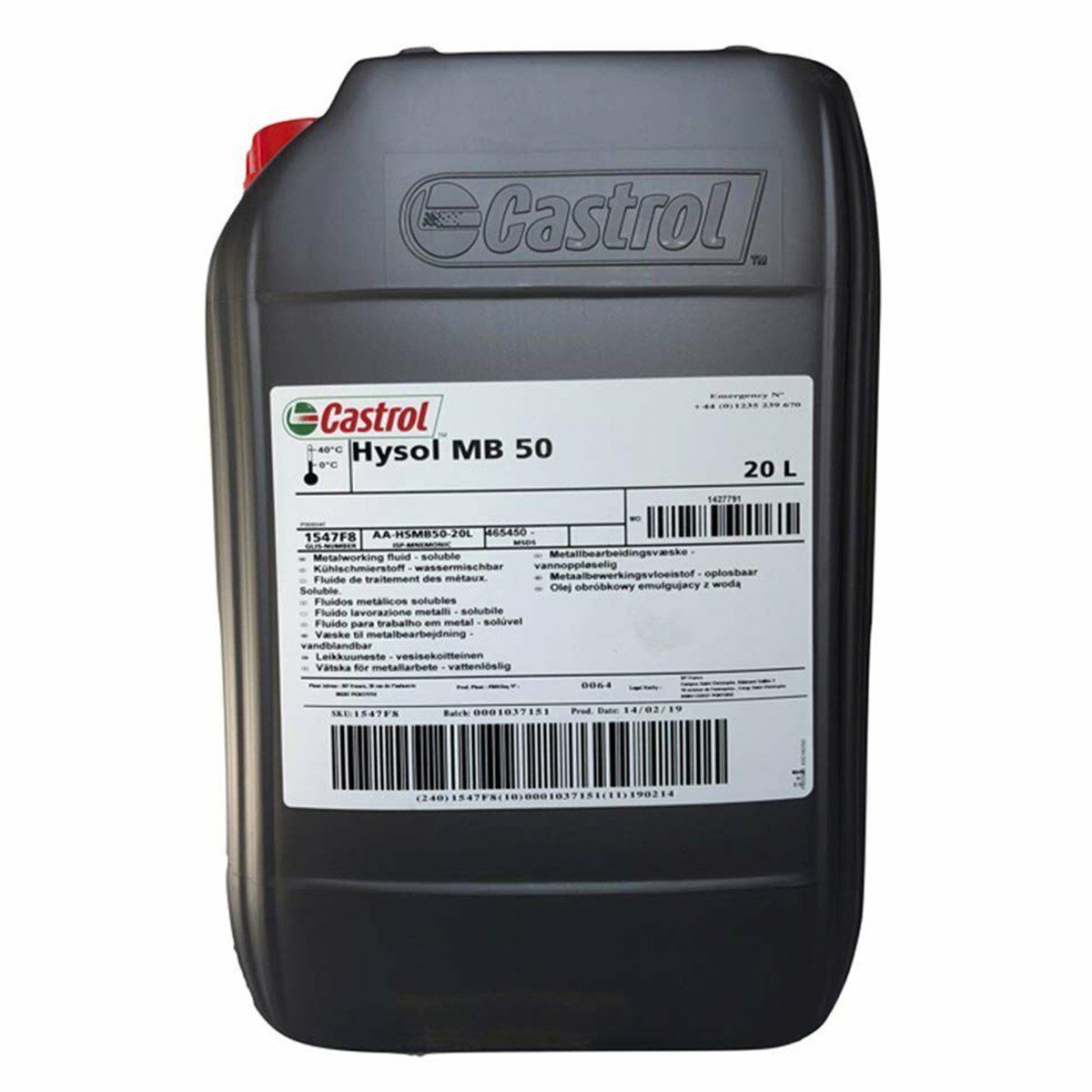 Castrol Hysol MB 50 - 20 Litre Alüminyum ve Demir İşleme Sıvısı