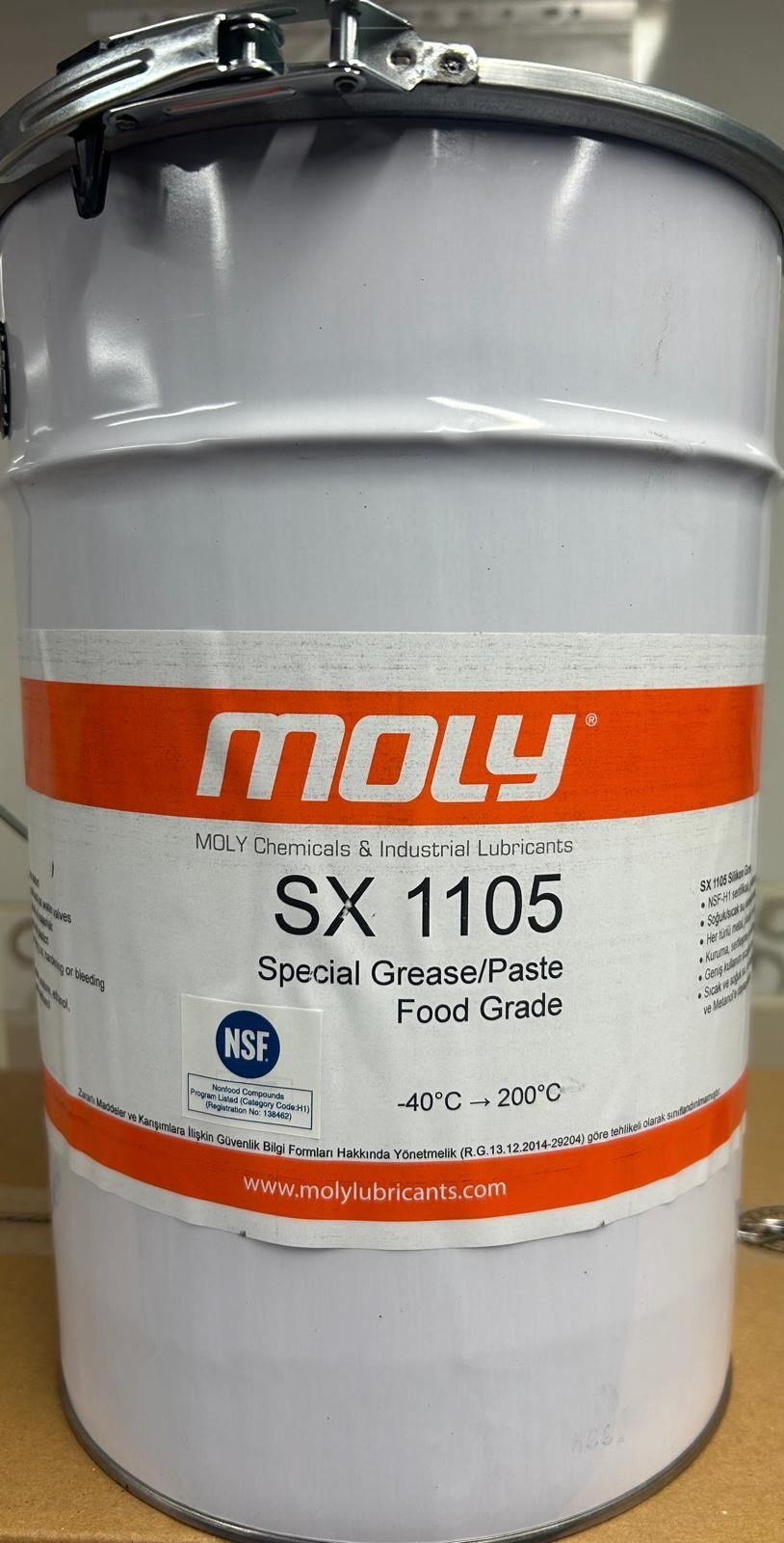 Moly SX 1105 Silikonlu Gıda Onaylı Vana Sızdırmazlık Gresi- 5 kg Gres Yağı