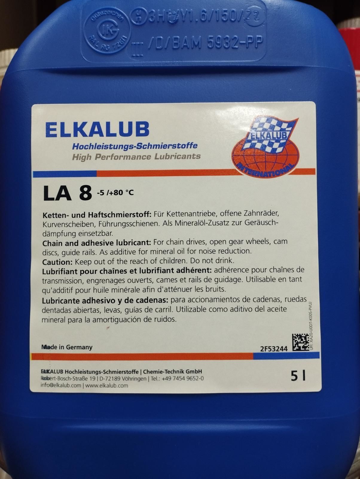 ELKALUB LA 8-5 LT Matbaa Makinası Özel Zincir Yağı