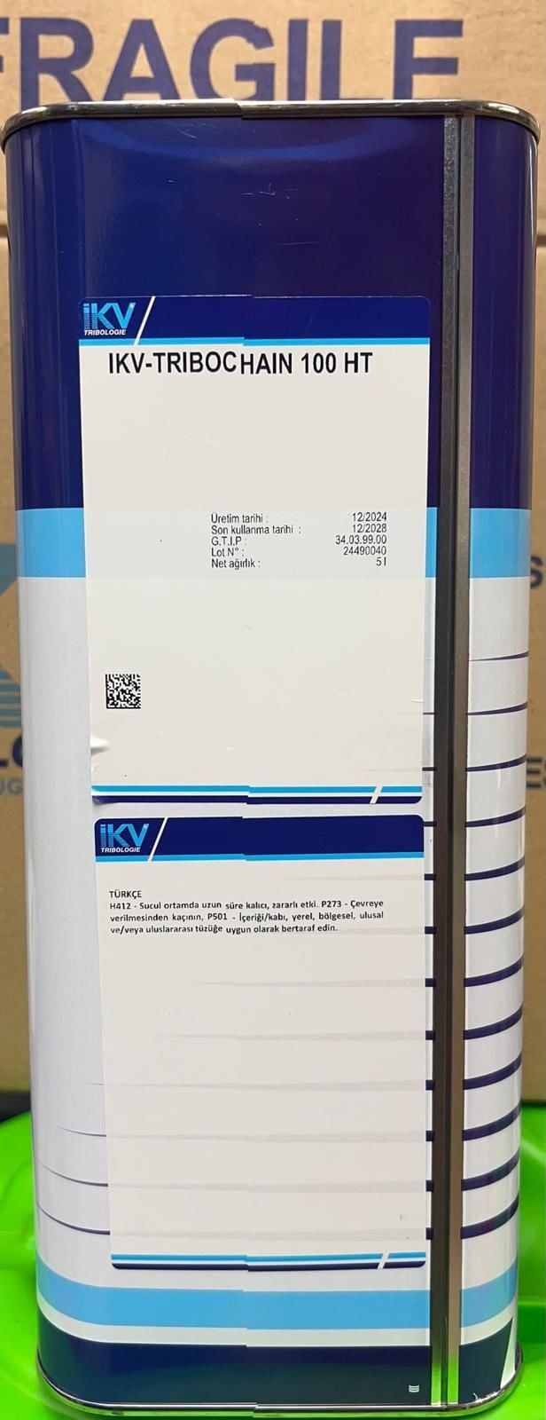 IKV-TRIBOCHAIN 100 HT 5 LT sentetik Yüksek Sıcaklık Zincir Yağı